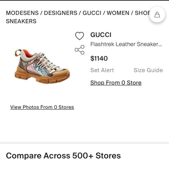 Gucci Flashtrek Leather Sneaker size 36.5 - Picture 2 of 14